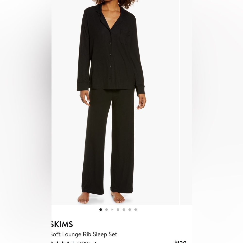 SKIMS Black Soft Lounge Rib Sleep Set